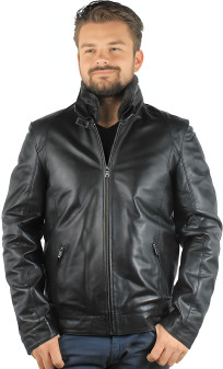 Alberto Black Lines Blouson Cuir Homme