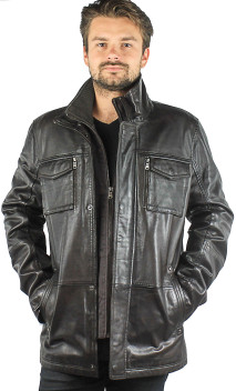 Sabir Black Lines Veste Cuir Homme