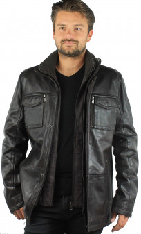 Sabir Black Lines Veste Cuir Homme