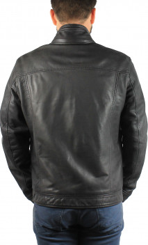 Blouson Cuir Homme Black Lines Paulene Salvador