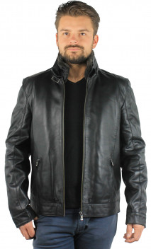 Alberto Black Lines Blouson Cuir Homme