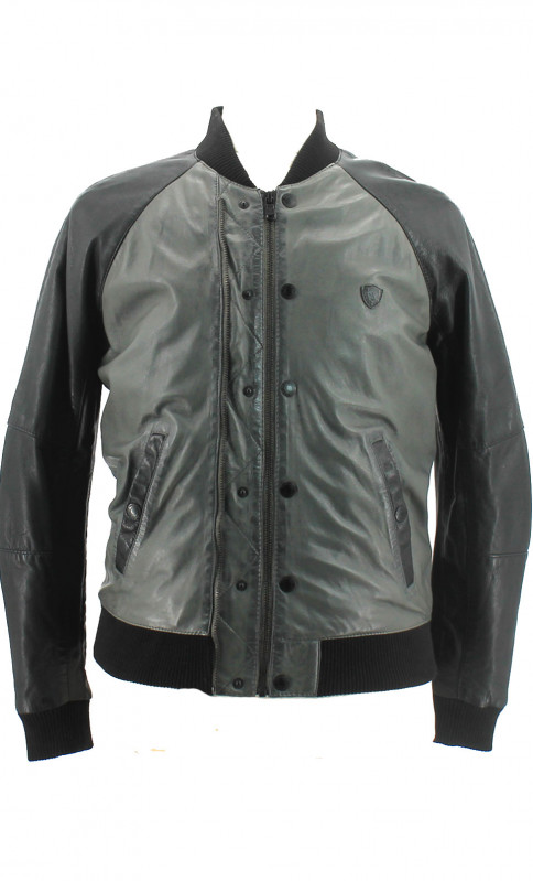 Blouson Cuir Redskins Baldwin Redskins Cuir Paulene Com Couleur Gris Tailles Hommes X Large