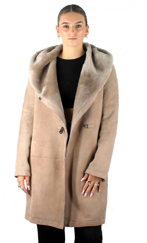 manteau peau lainée fourrure