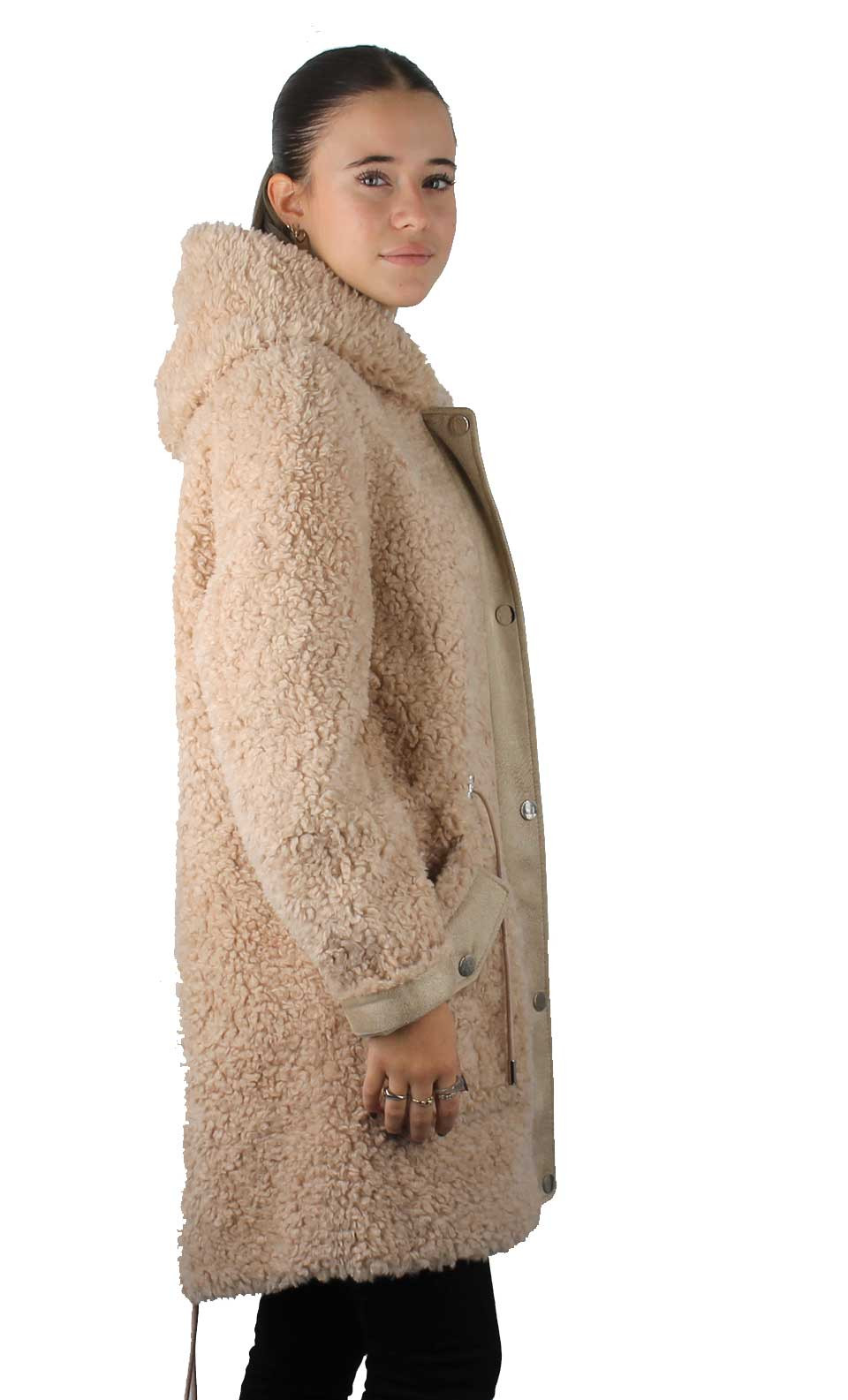 manteau bouclette femme avec capuche