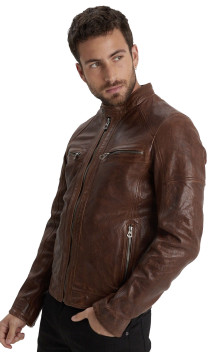 Bishop Blouson Cuir Capuche Daytona