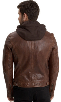 Bishop Blouson Cuir Capuche Daytona