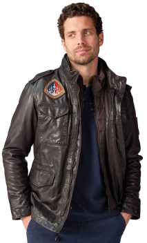 Battle Dity Veste Cuir Homme Aviateur Patrouille De France