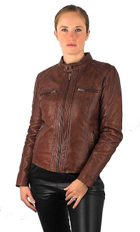 Oriana Blouson Cuir Femme Black Lines