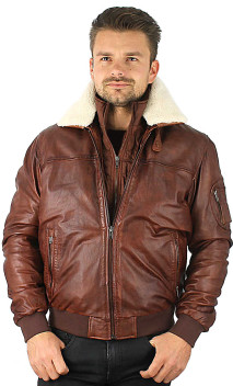 Pilote Blouson Cuir Homme Aviateur Black Lines