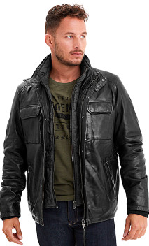 Crowell Noir Blouson Cuir Homme Daytona